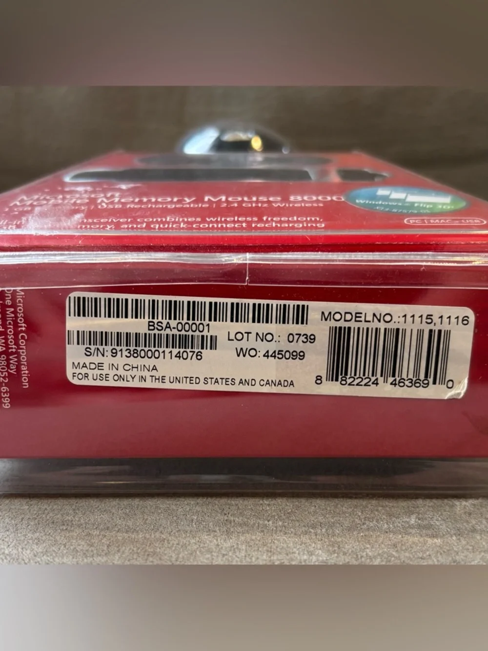Microsoft Mobile Memory Mouse 8000 vintage 2007 NEW IN PACKAGE
